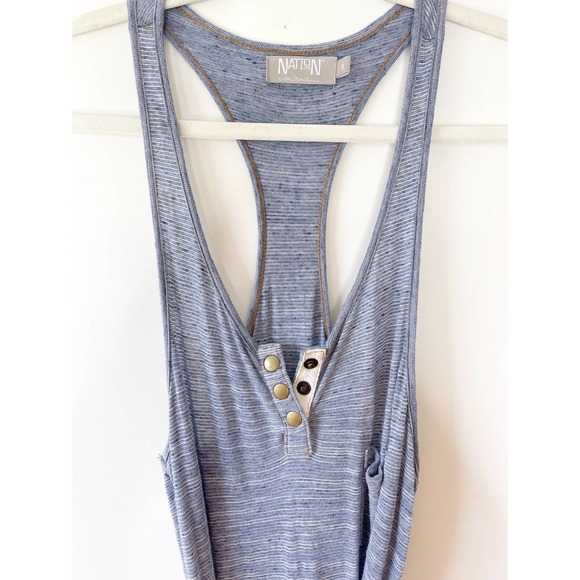 EEUC Nation LTD Blue Henley Snap Slip Maxi Dress - Picture 4 of 4